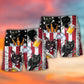 Beer And Black Cat American Flag Vintage - Beach Short Reefox - Owls Matrix LTD