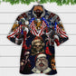 Skull Christmas USA Eagle Flag Skeleton Art - Hawaiian Shirt - Reefox