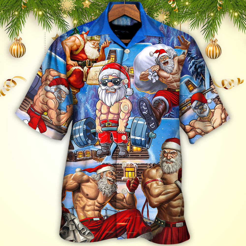 Christmas Santa Weightlifting Christmas Fitness Gym - Hawaiian Shirt - HAWS01NDN031122 - Reefox