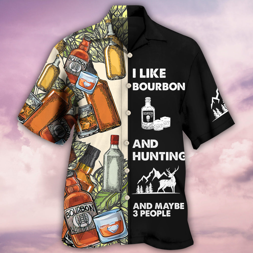 Wine Hunting I Like Bourbon - Hawaiian Shirt - Reefox