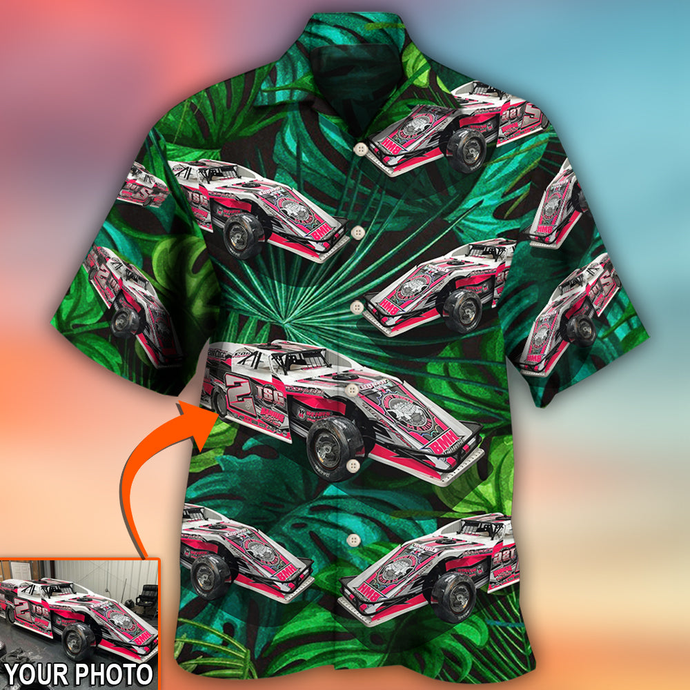 Car Dirty Track Racing Tropical Flower Custom Photo - Hawaiian Shirt - Reefox