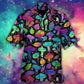 Mushroom Neon Colorful Bright With Leaf - Hawaiian Shirt - Reefox