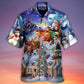 Christmas Rudolph Santa Claus Reindeer Gift Light Art Style - Hawaiian Shirt - Reefox