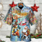 Christmas Santa And Animal Driving Scooter - Hawaiian Shirt - Reefox