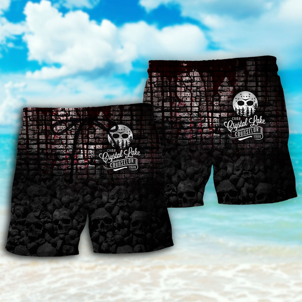 Halloween Camp Crystal Lake Counselor 1980 - Beach Short Reefox - Owls Matrix LTD