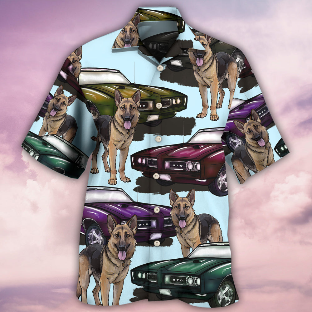 Car Muscle Car And Dog - Hawaiian Shirt - Reefox