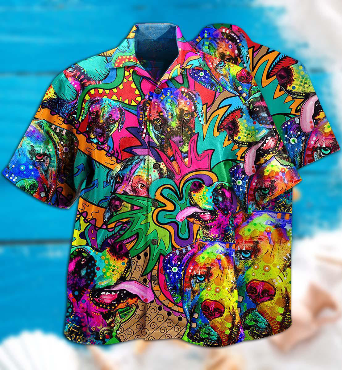 Hippie Dogs Colorfull Style - Hawaiian Shirt - Reefox