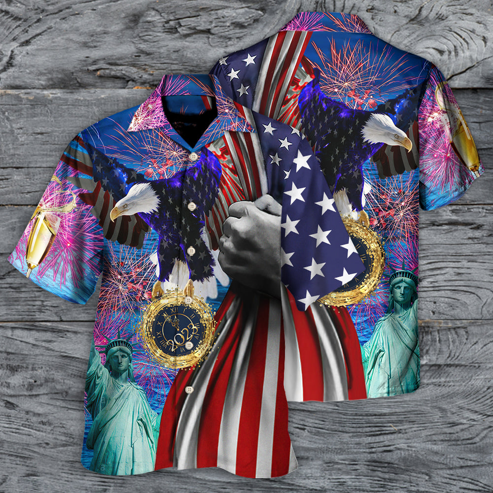America 2023 New Year New America - Hawaiian Shirt - Reefox