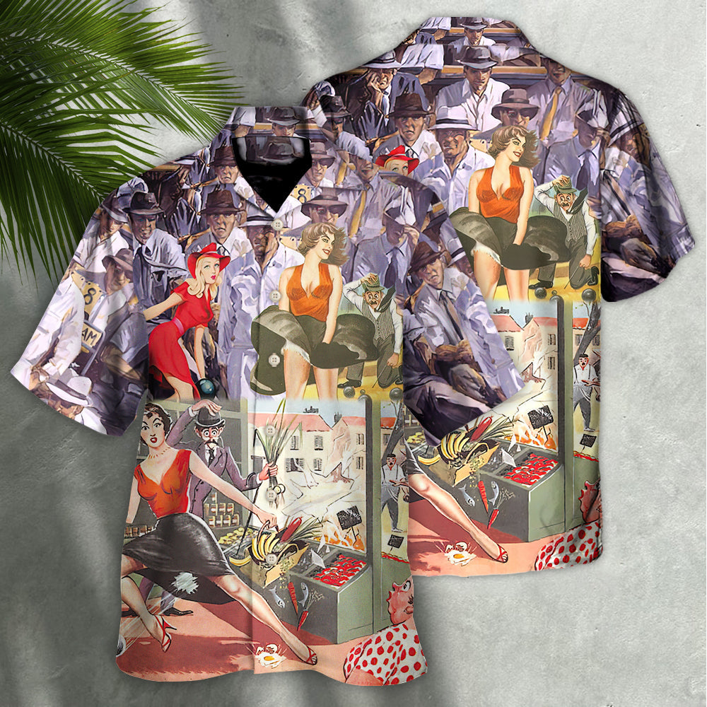Lawn Bowling Oop! Look Girl And Lawn Bowling - Hawaiian Shirt - Reefox