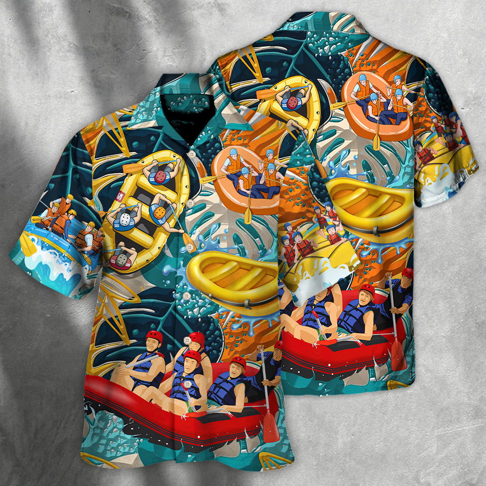Water Rafting River Rafting Team Lover Tropical Style - Hawaiian Shirt - Reefox