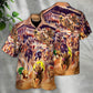 Dog Racing Painting We Love Dog Racing Greyhound - Hawaiian Shirt - Reefox