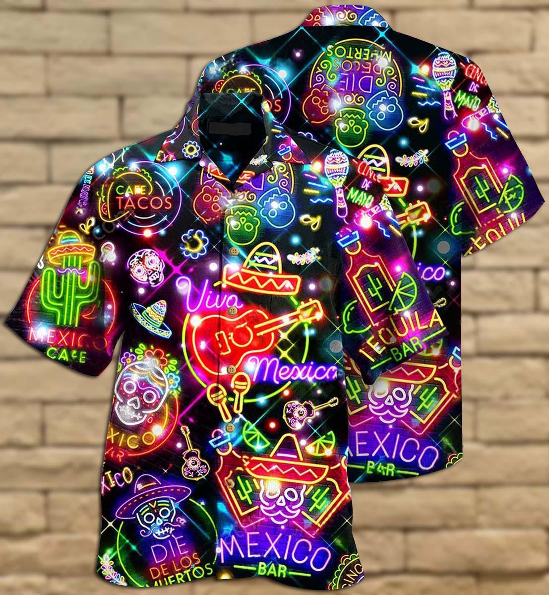 Mexico Neon Color Style With Blink - Hawaiian Shirt - Reefox