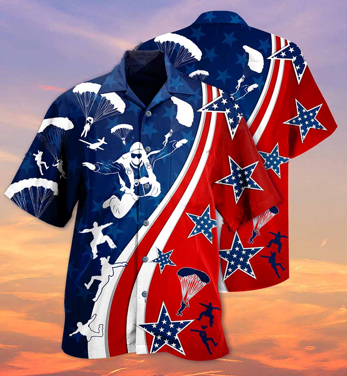 America Parachute Jump Cool - Hawaiian Shirt - Reefox