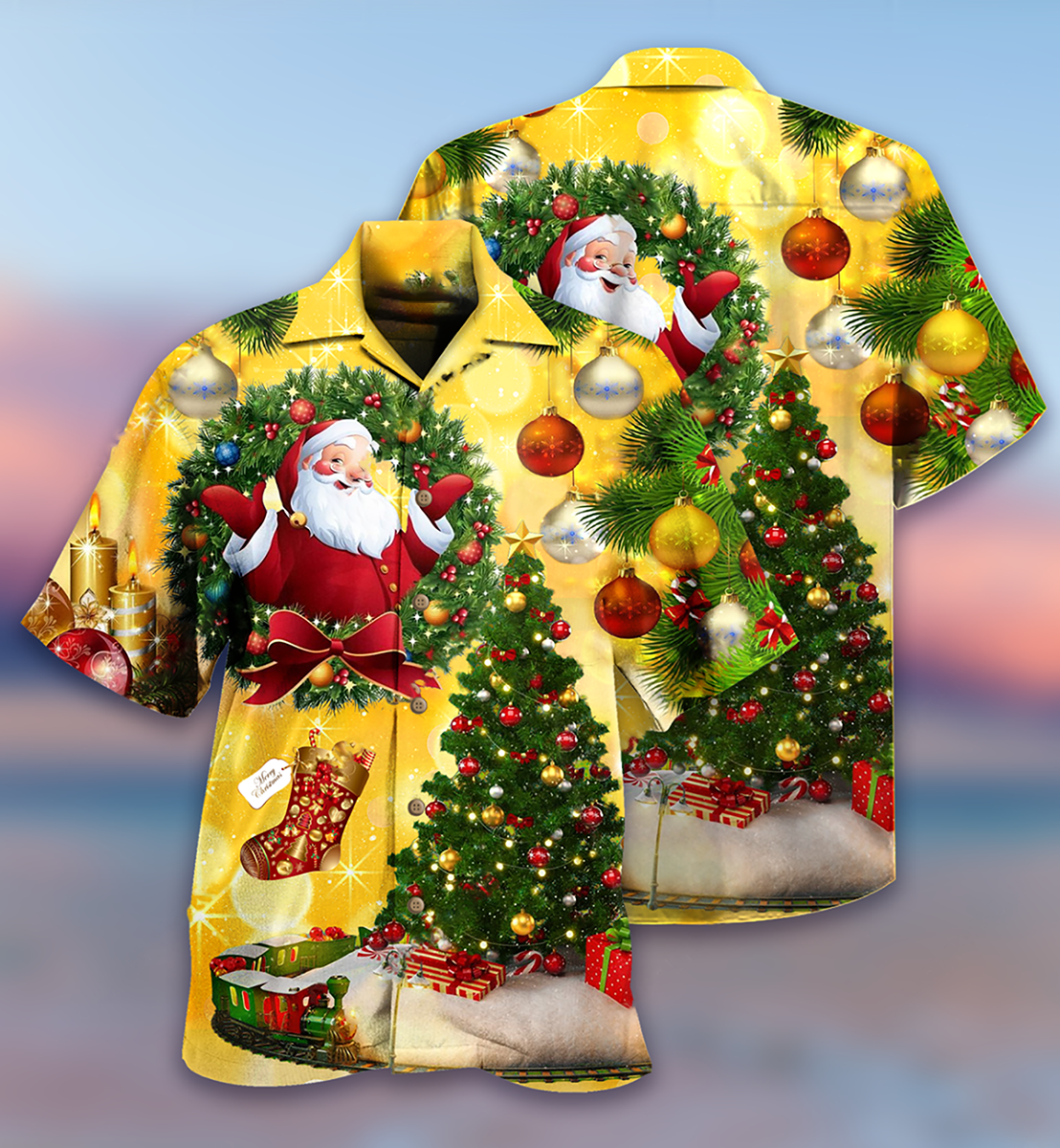 Christmas Tree Yellow Stunning Night - Hawaiian Shirt - Reefox