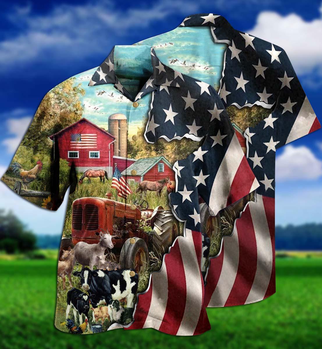 Farm Love Cows And Animals America - Hawaiian Shirt - Reefox
