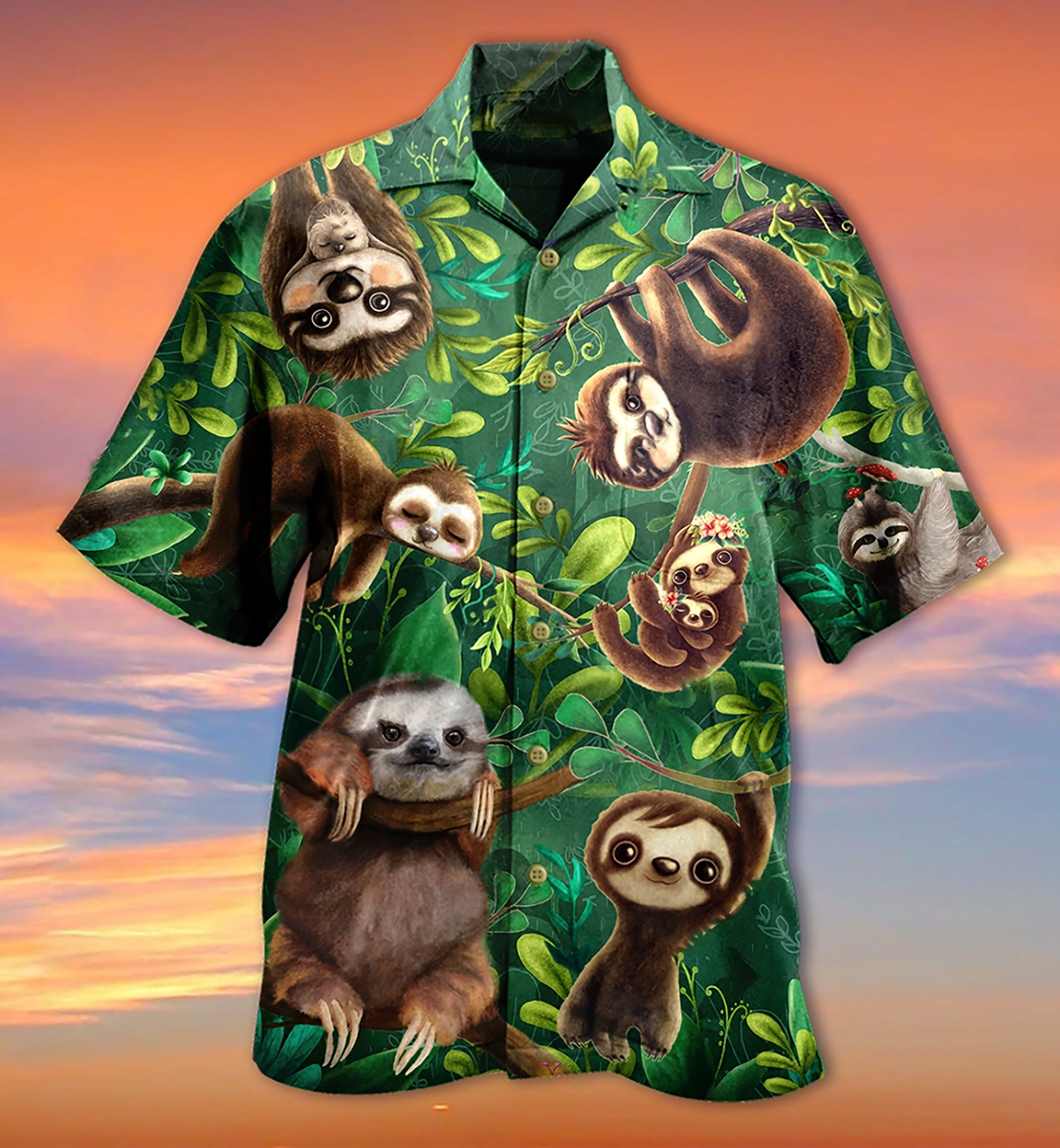Sloth Lovely Cute Animals - Hawaiian Shirt - Reefox