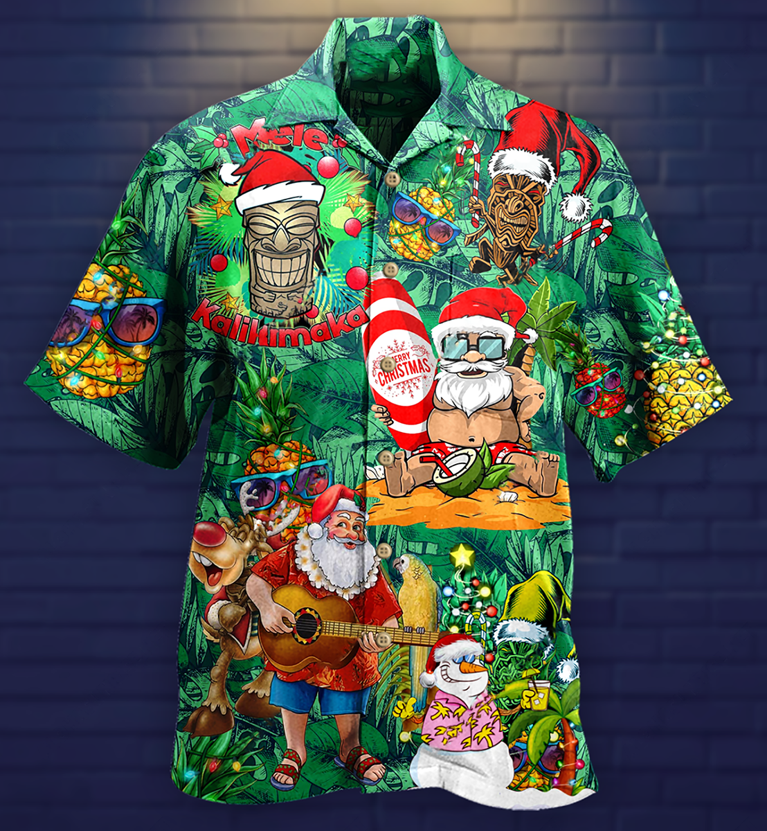 Tiki Love Christmas Funny Style - Hawaiian Shirt - Reefox