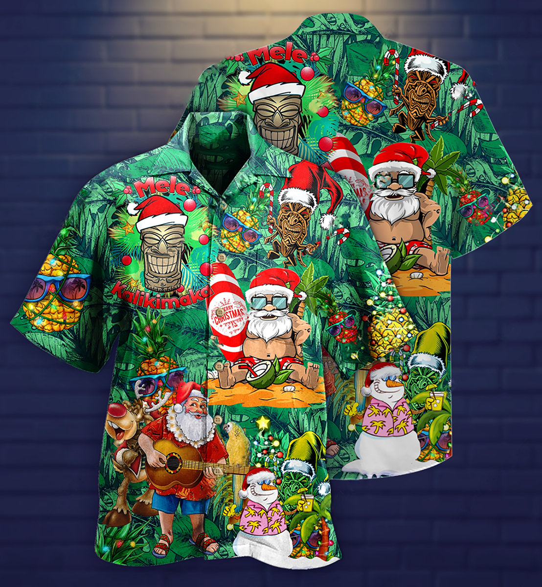 Tiki Love Christmas Funny Style - Hawaiian Shirt - Reefox