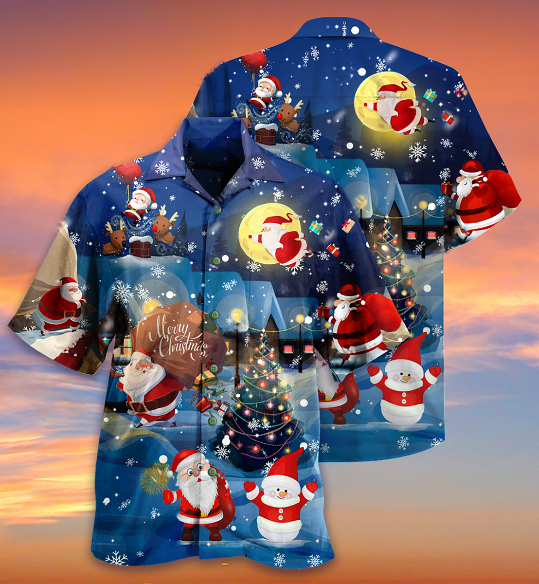 Christmas Love Santa And Gifts Lovely Night - Hawaiian Shirt - Reefox