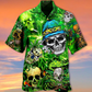 Skull Smile Love Green Cool - Hawaiian Shirt - Reefox