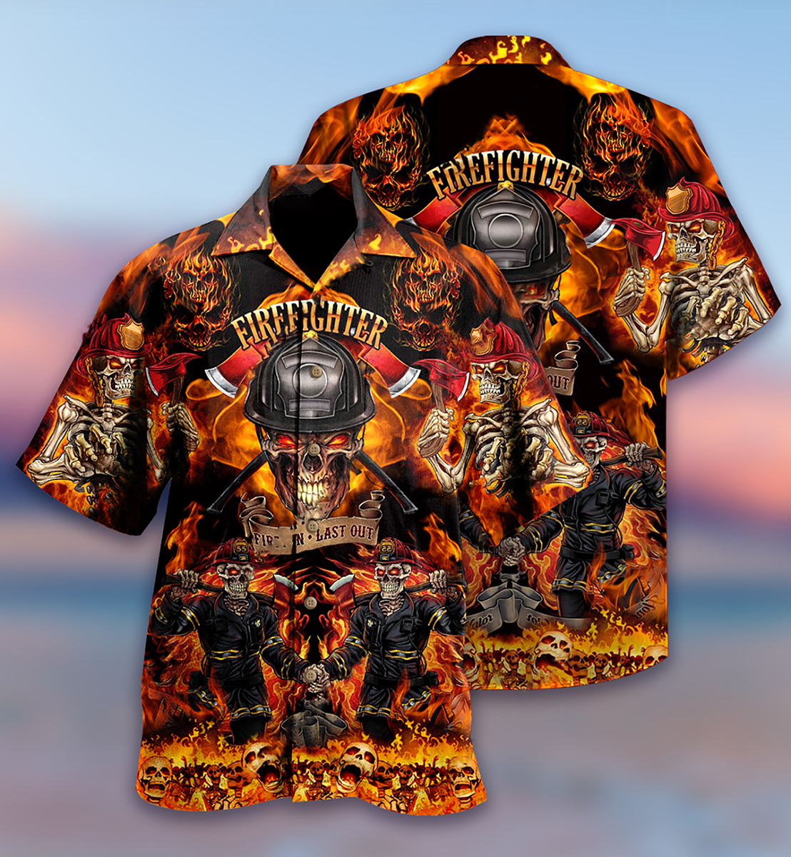 Firefighter On Fire Love Life - Hawaiian Shirt - Reefox