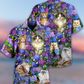 Cat Lovely And Purple Flowers - Hawaiian Shirt - Reefox