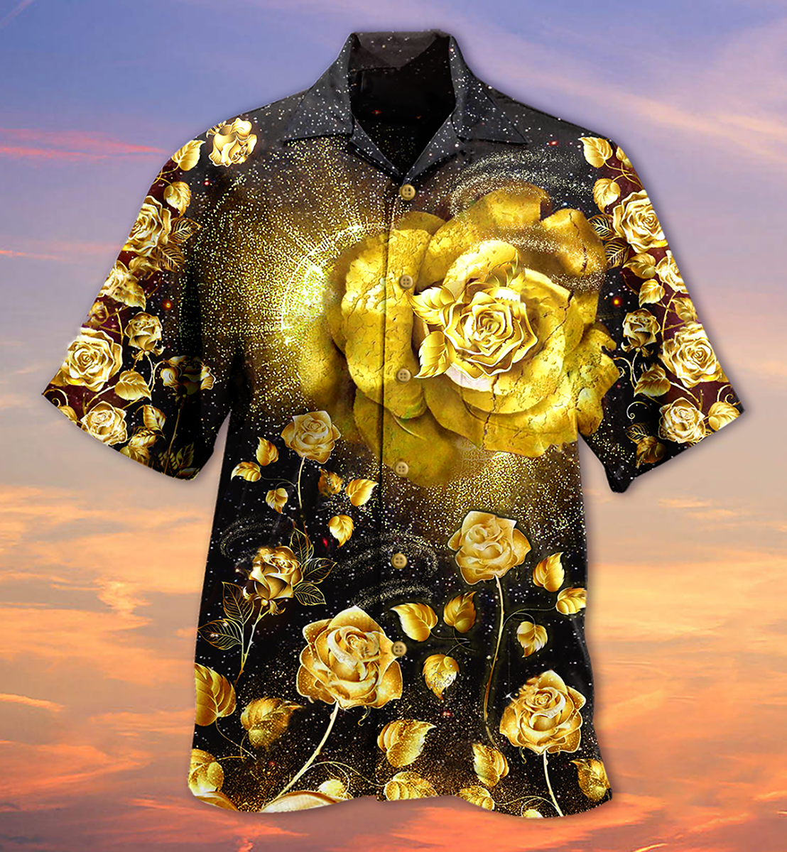 Rose Gold Flowers - Hawaiian Shirt - Reefox