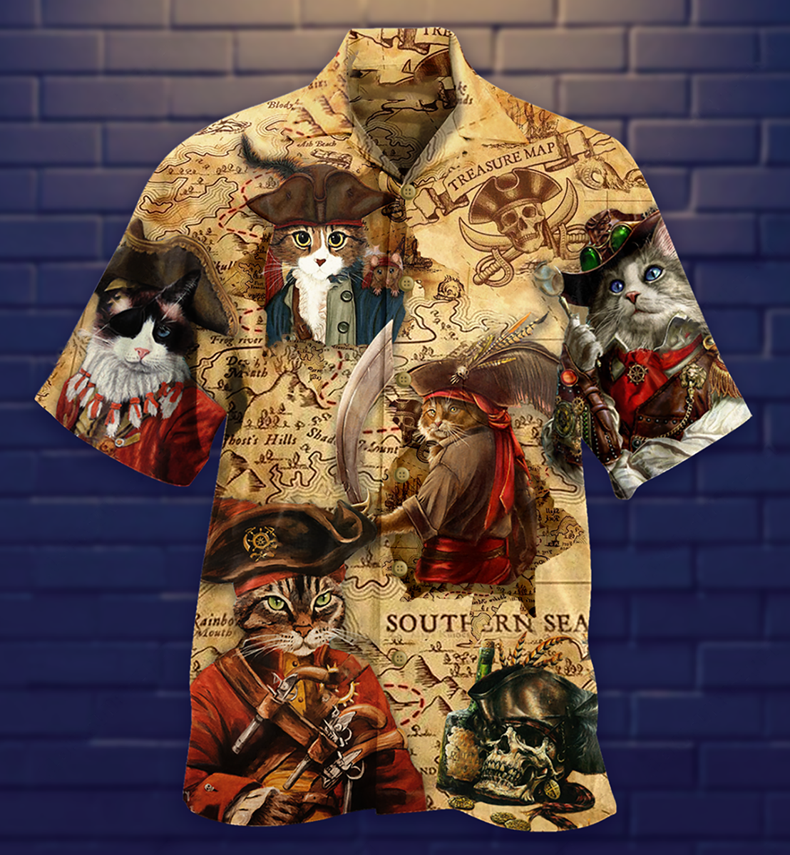 Cat Pirate Amazing Cool Style - Hawaiian Shirt - Reefox
