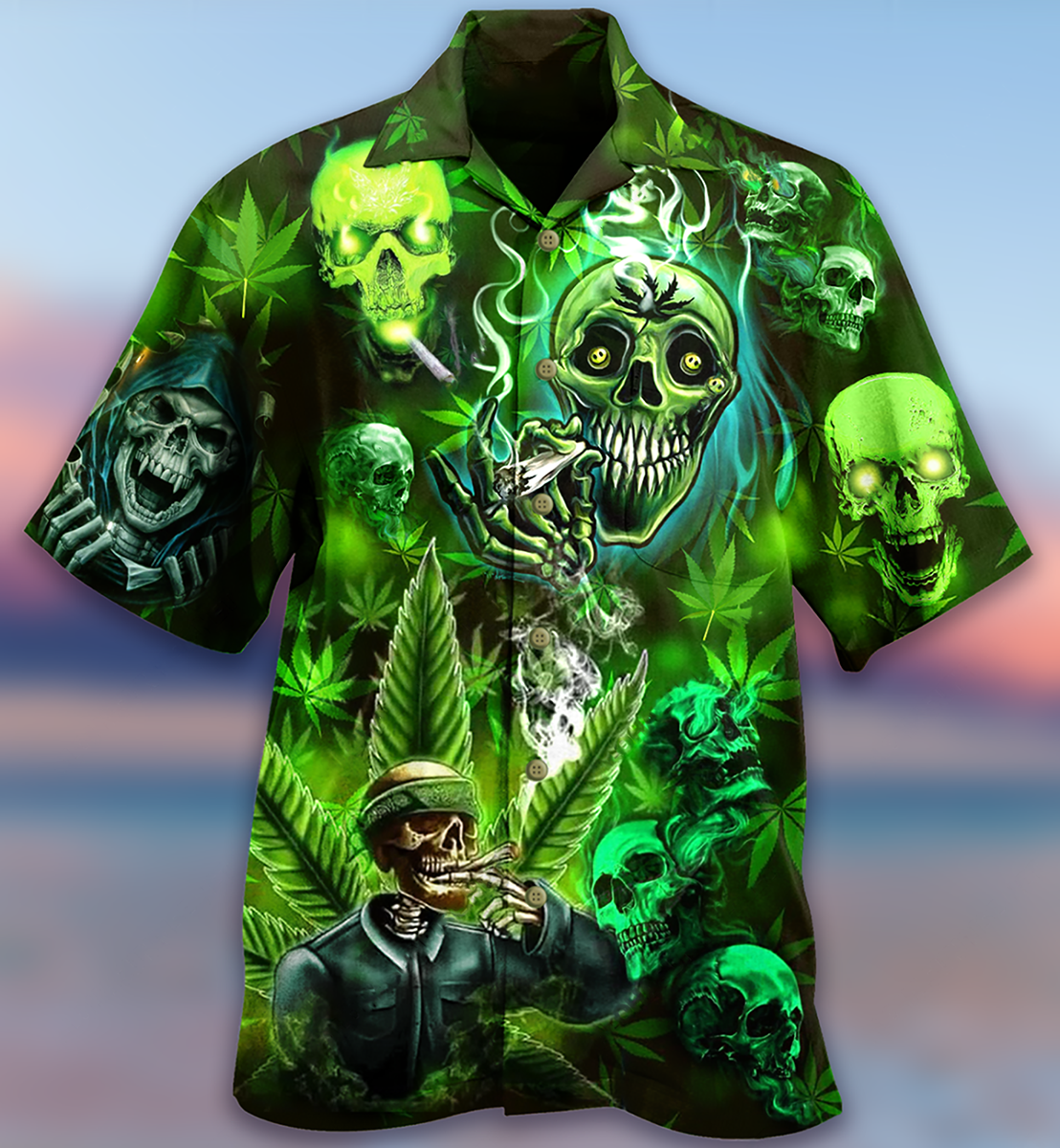 Skull So High Cannabis - Hawaiian Shirt - Reefox