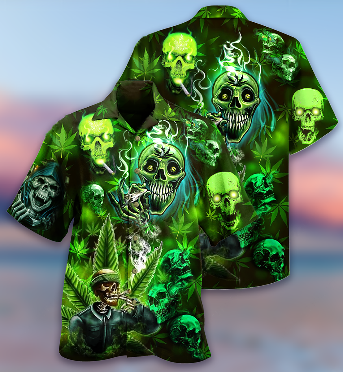 Skull So High Cannabis - Hawaiian Shirt - Reefox