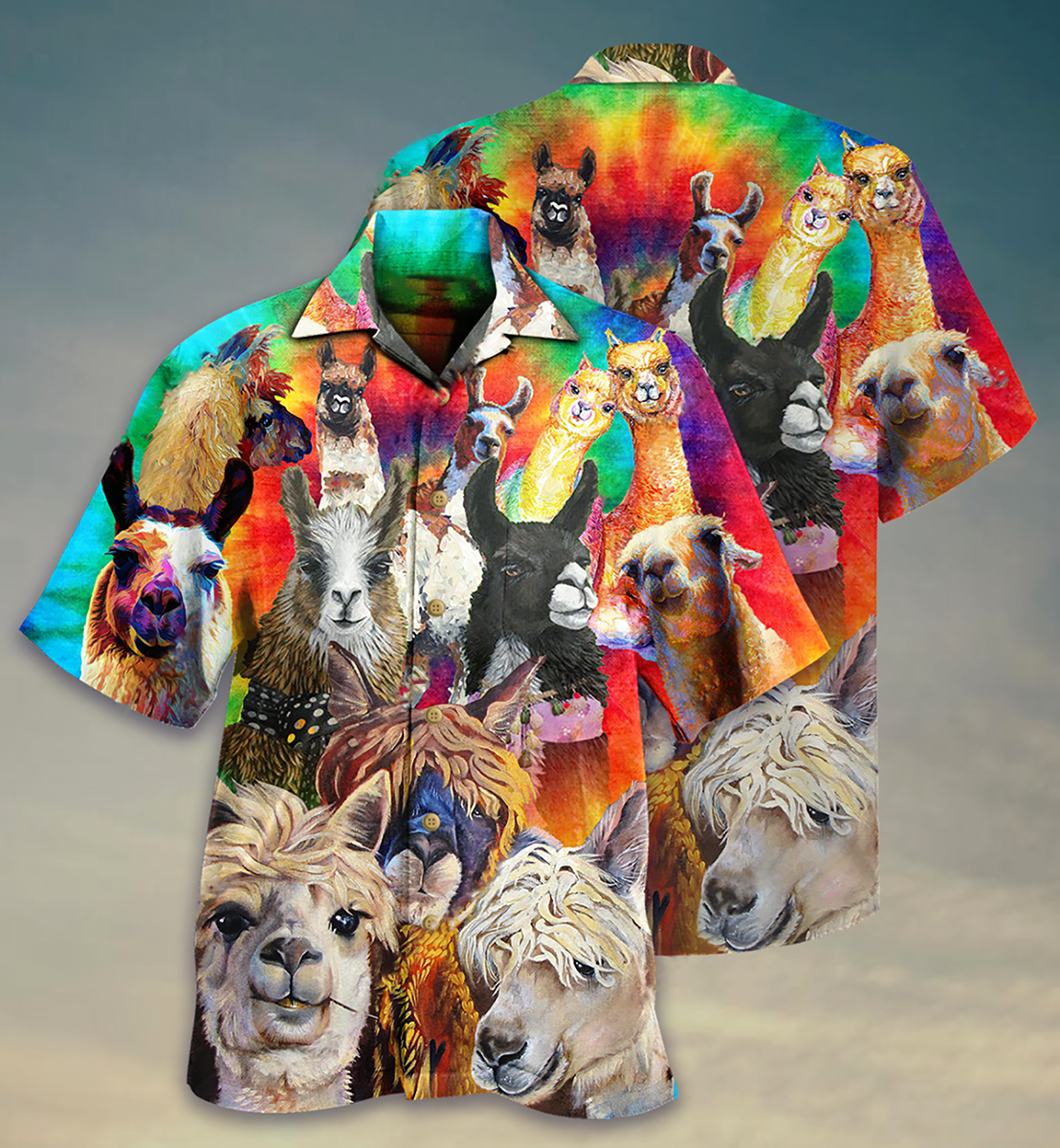 Lama Smile Happy Life - Hawaiian Shirt - Reefox
