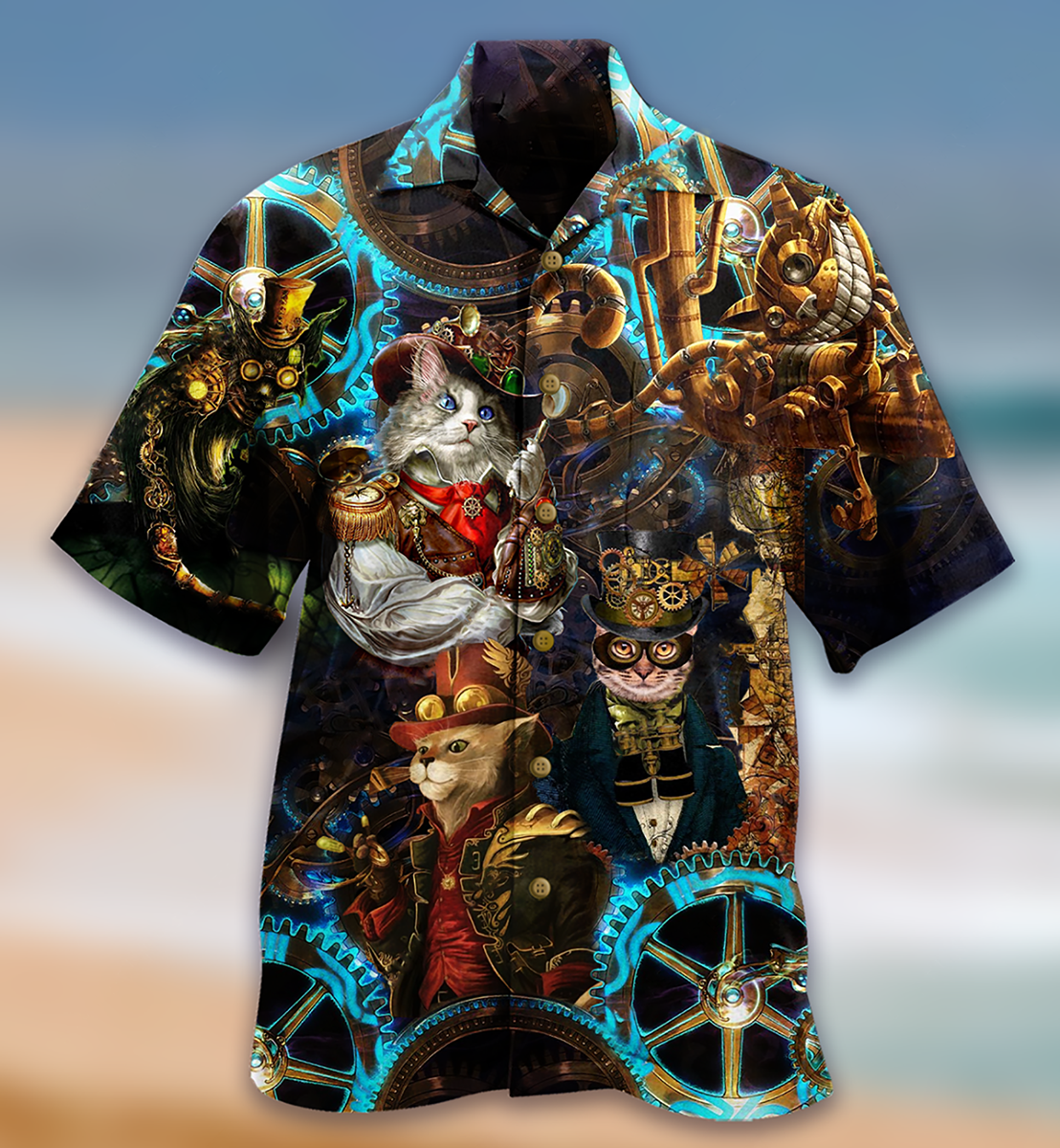 Cat Machine Magic Vintage - Hawaiian Shirt - Reefox