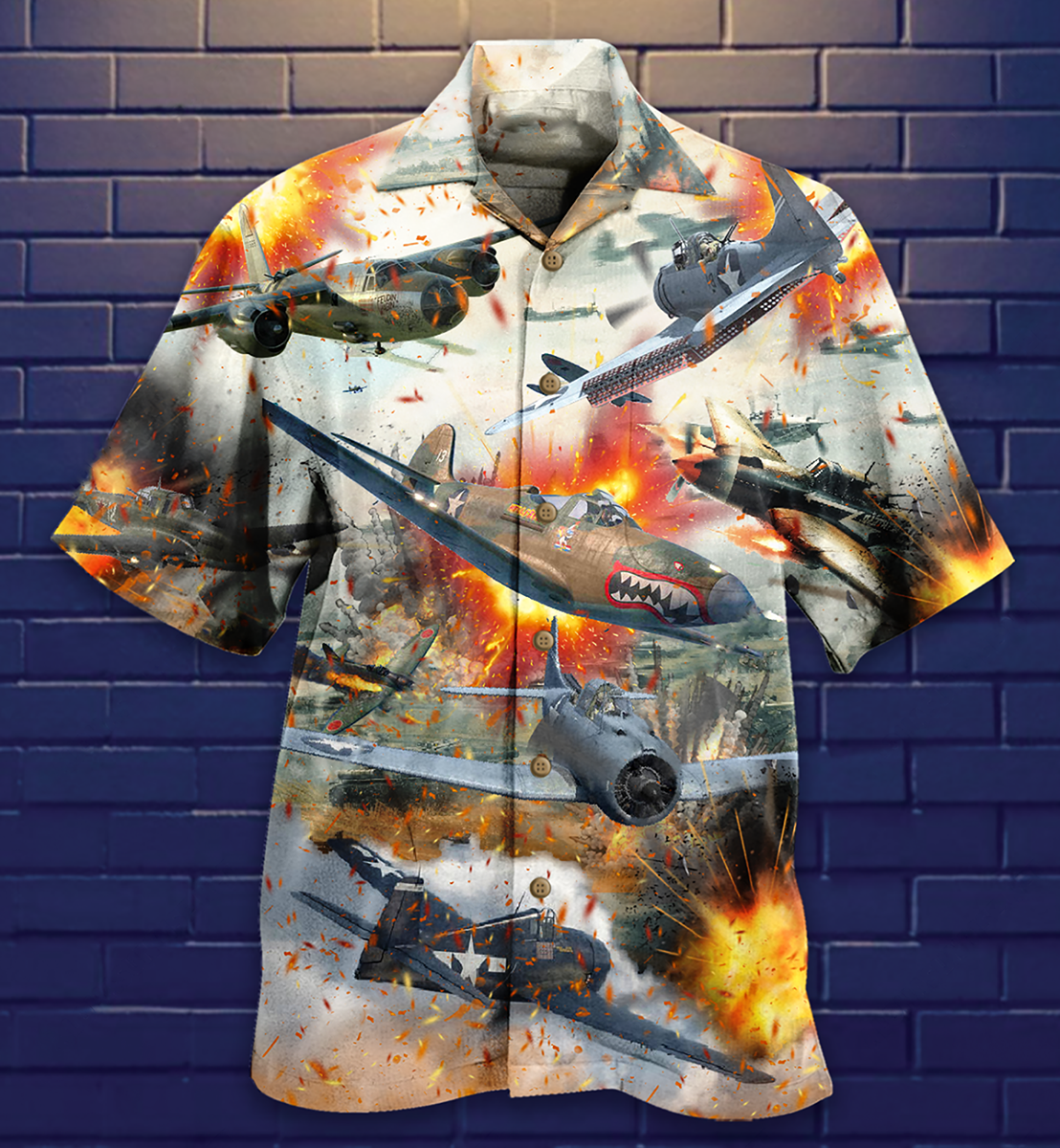 Combat Aircraft Fire War - Hawaiian Shirt - Reefox