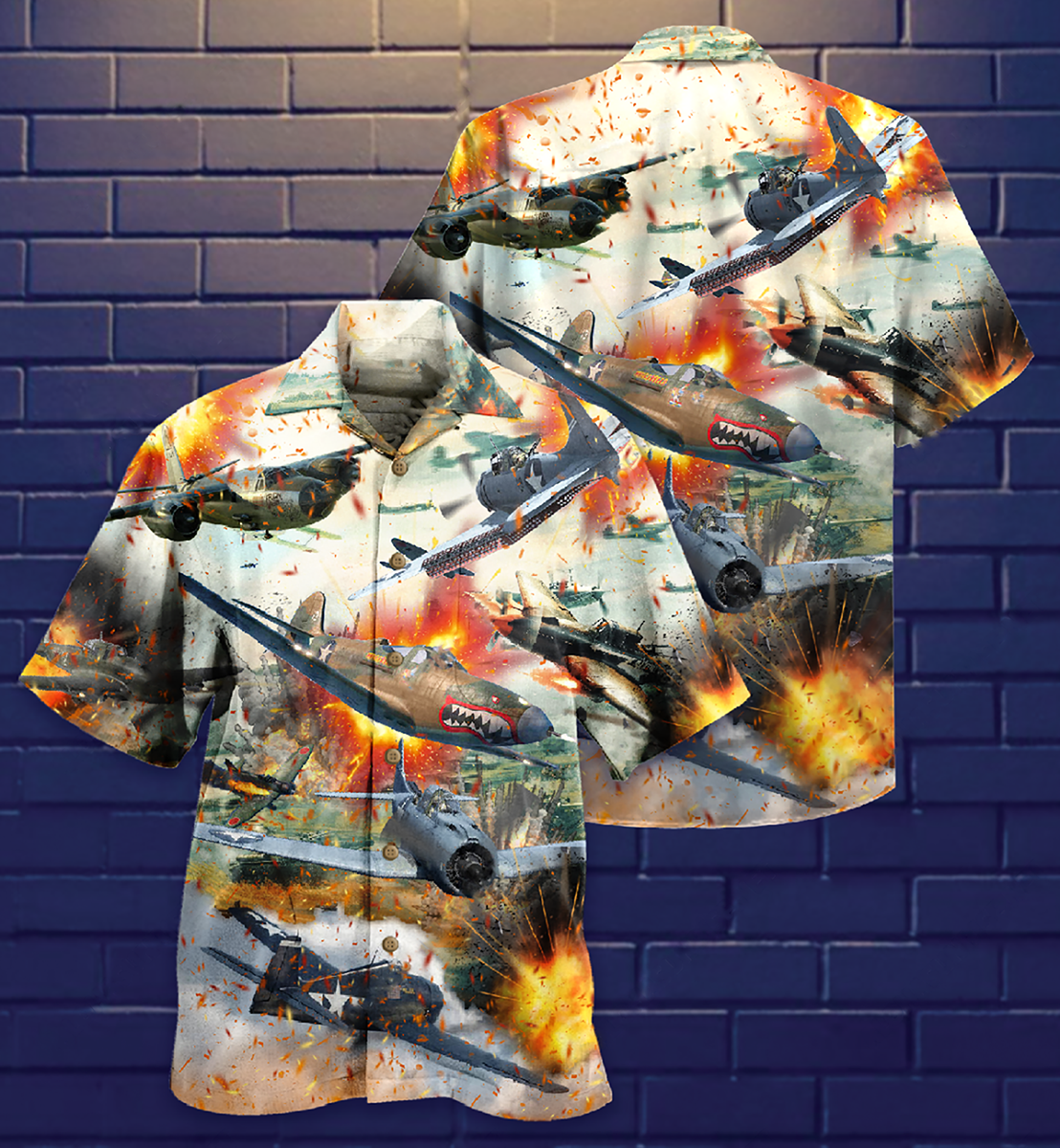 Combat Aircraft Fire War - Hawaiian Shirt - Reefox