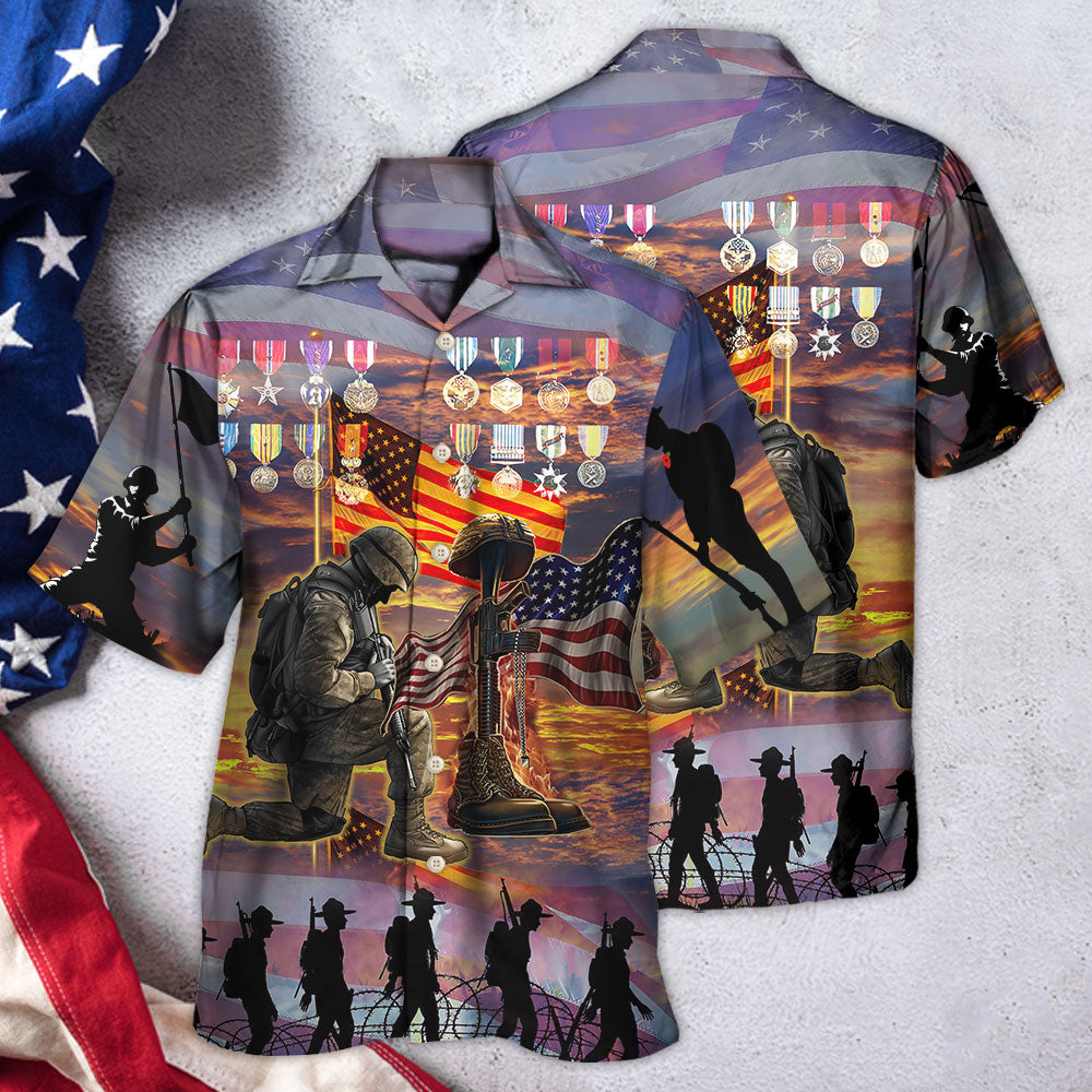 Veteran The High Price Of Freedom Is A Cost Paid By A Brave Few With Lot Of Metals - Hawaiian Shirt - Reefox