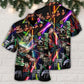 Christmas Tree Neon Art And Snowman - Hawaiian Shirt - Reefox