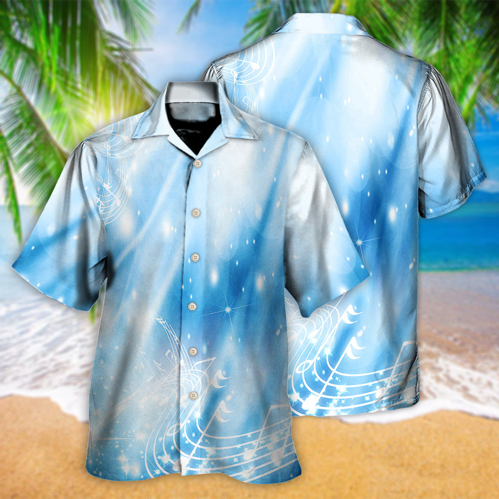 Music Musical Notes on A Dark Blue - Hawaiian Shirt - Reefox