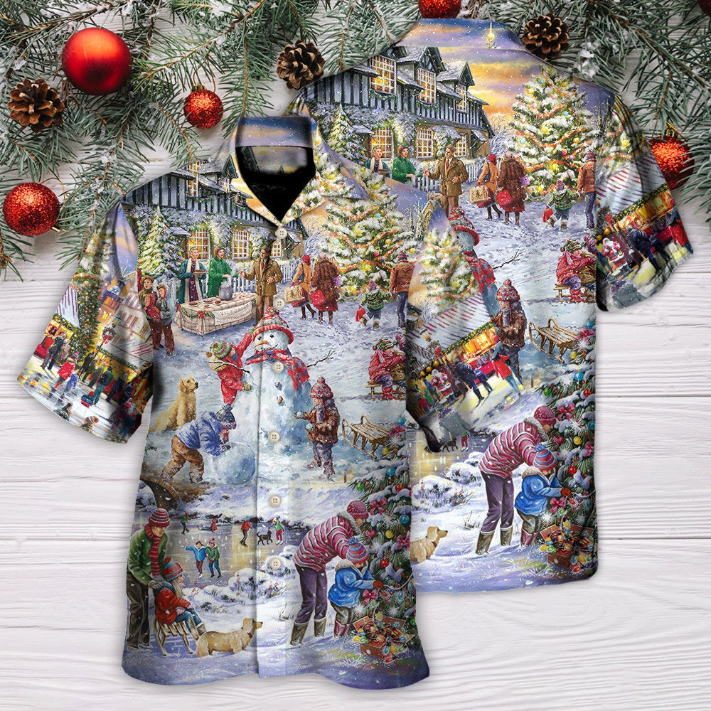 Christmas Winter Holiday Santa Claus Is Coming - Hawaiian Shirt - Reefox