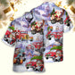 Santa Hot Rod Christmas Tree Merry Xmas - Hawaiian Shirt - Reefox