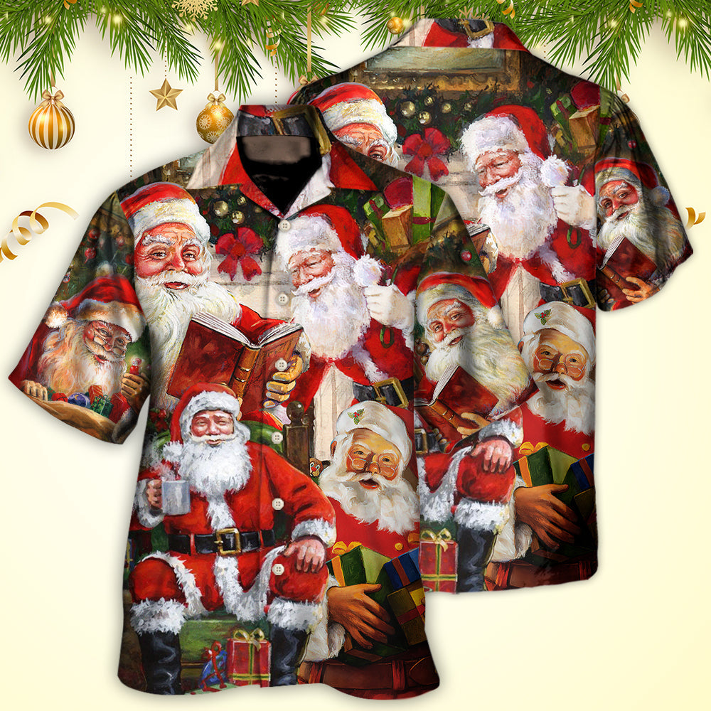Christmas Santa Claus Story Nights Gift For Xmas Painting Style - Hawaiian Shirt - Reefox