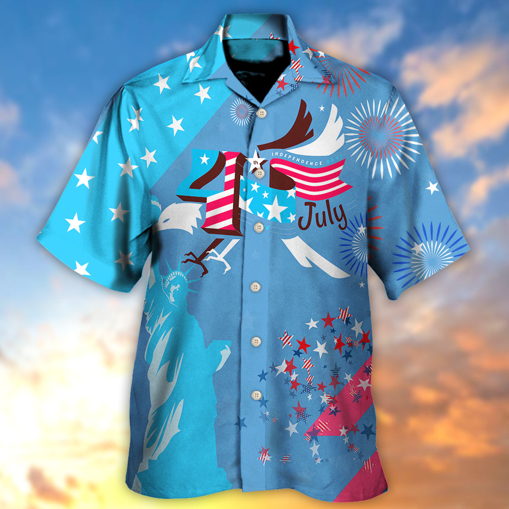 America Independence Happy Day Fourth Of July - Hawaiian Shirt - Reefox