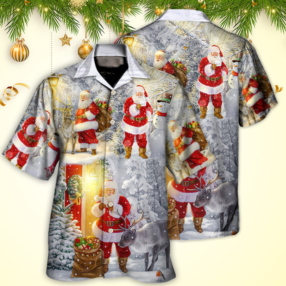 Christmas Santa Claus Lover Animal Light Story Art Style - Hawaiian Shirt - Reefox