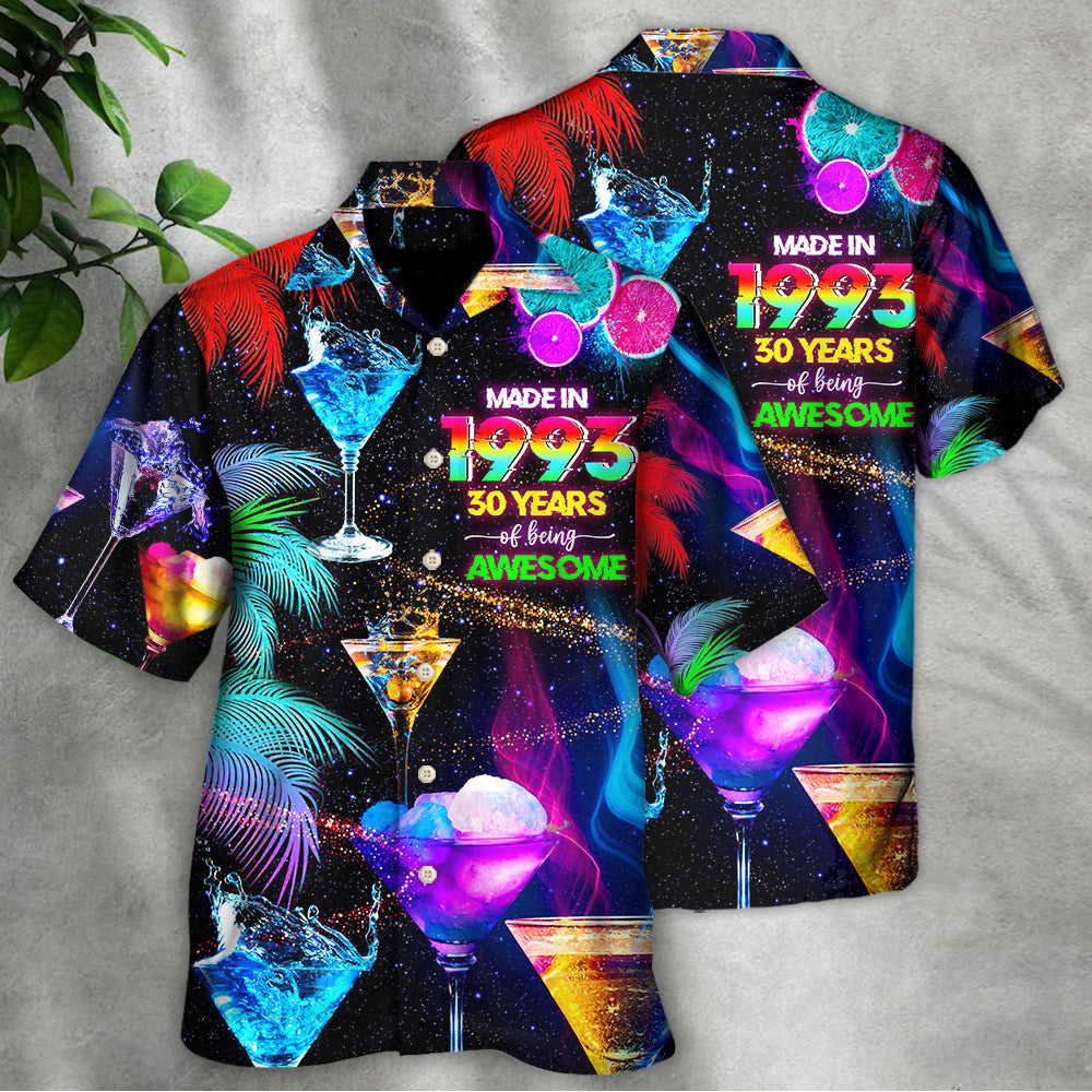 Cocktail Drinking Cocktail Made In 1993 30 Years Neon Style - Hawaiian Shirt - Reefox