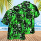 Skull Green Flame Burn - Hawaiian Shirt - Reefox