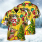 Christmas Funny Snowman Happy Christmas Tree Yellow Light - Hawaiian Shirt - Reefox