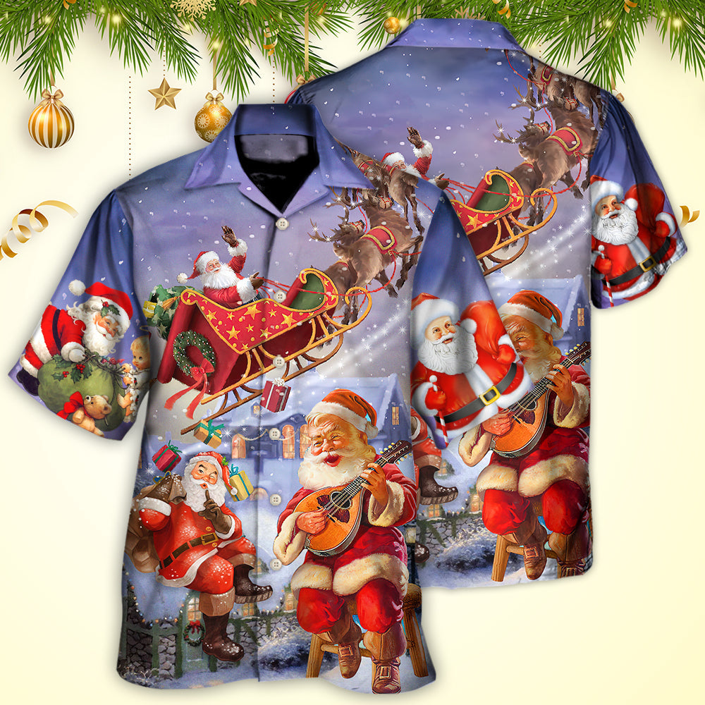 Christmas Santa Claus Funny Art Style - Hawaiian Shirt - Reefox