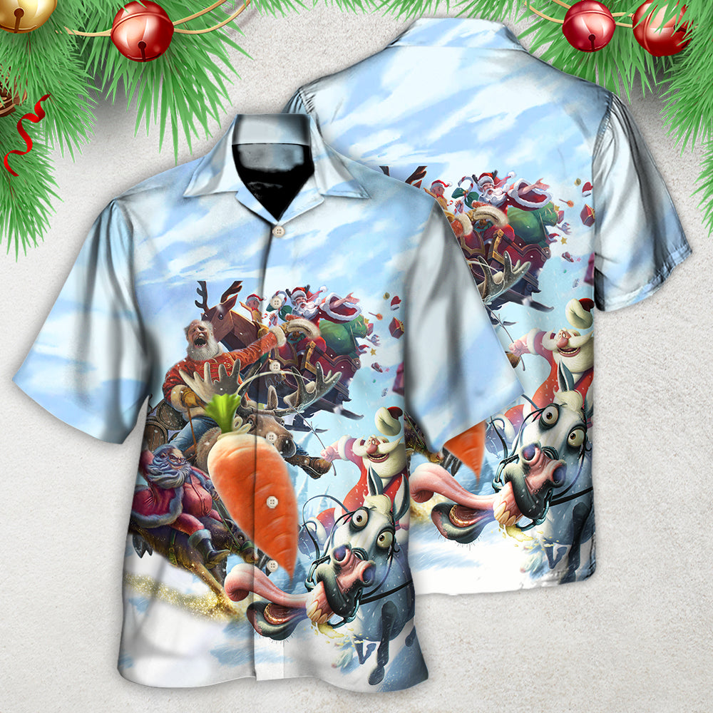 Christmas Santa Happy Funny Christmas - Hawaiian Shirt - Reefox