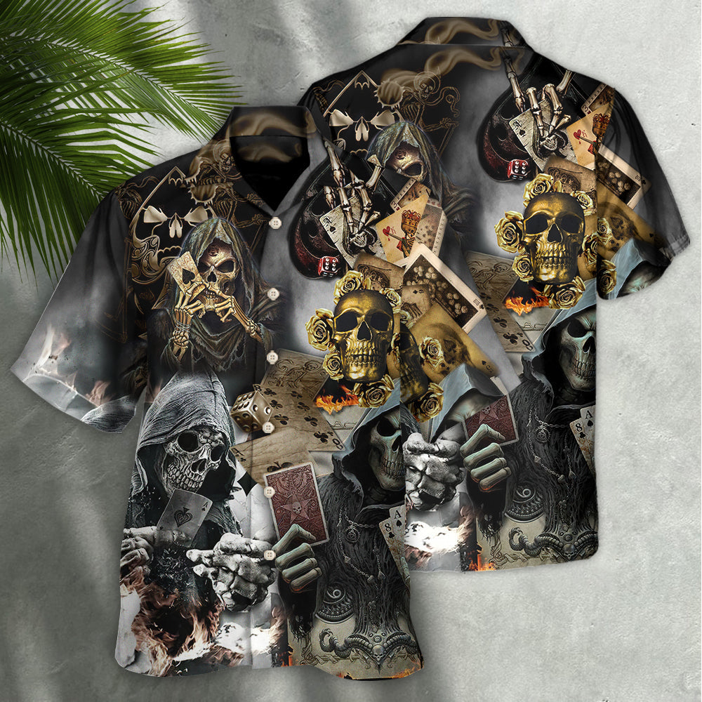 Skull Gambling The Death Game End - Hawaiian Shirt - Reefox