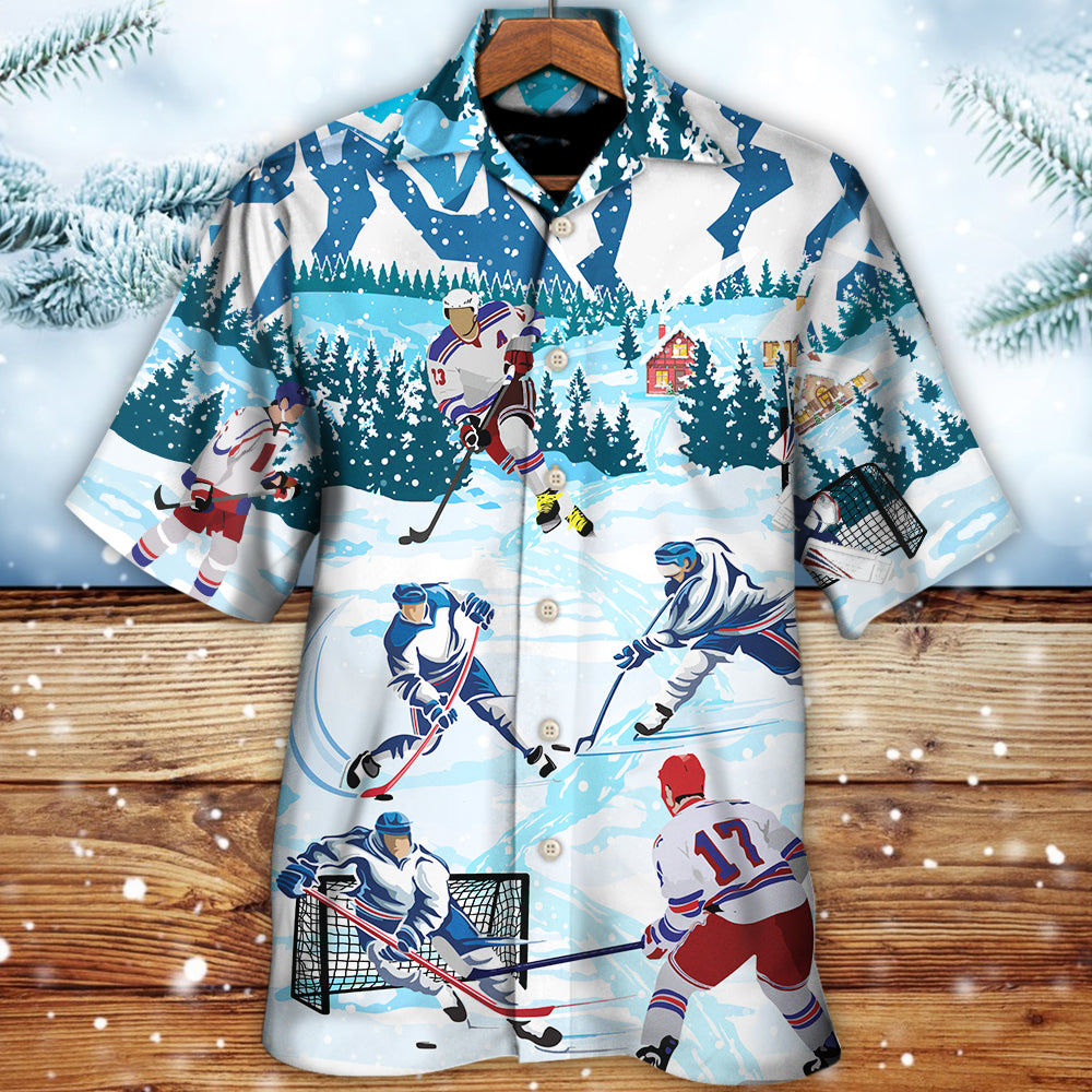 Ice Hockey Lover Cool Sport - Hawaiian Shirt - Reefox