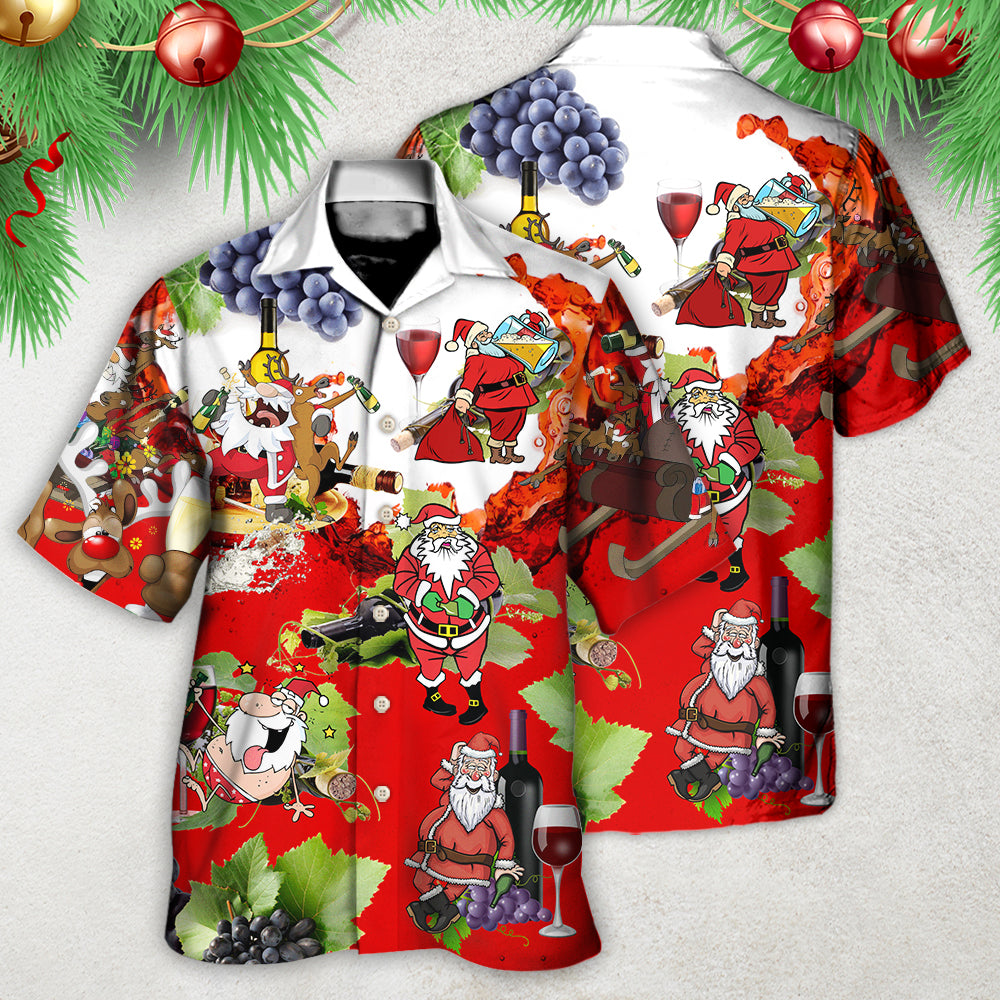 Christmas Santa Get Drunk At Christmas Party - Hawaiian Shirt - Reefox